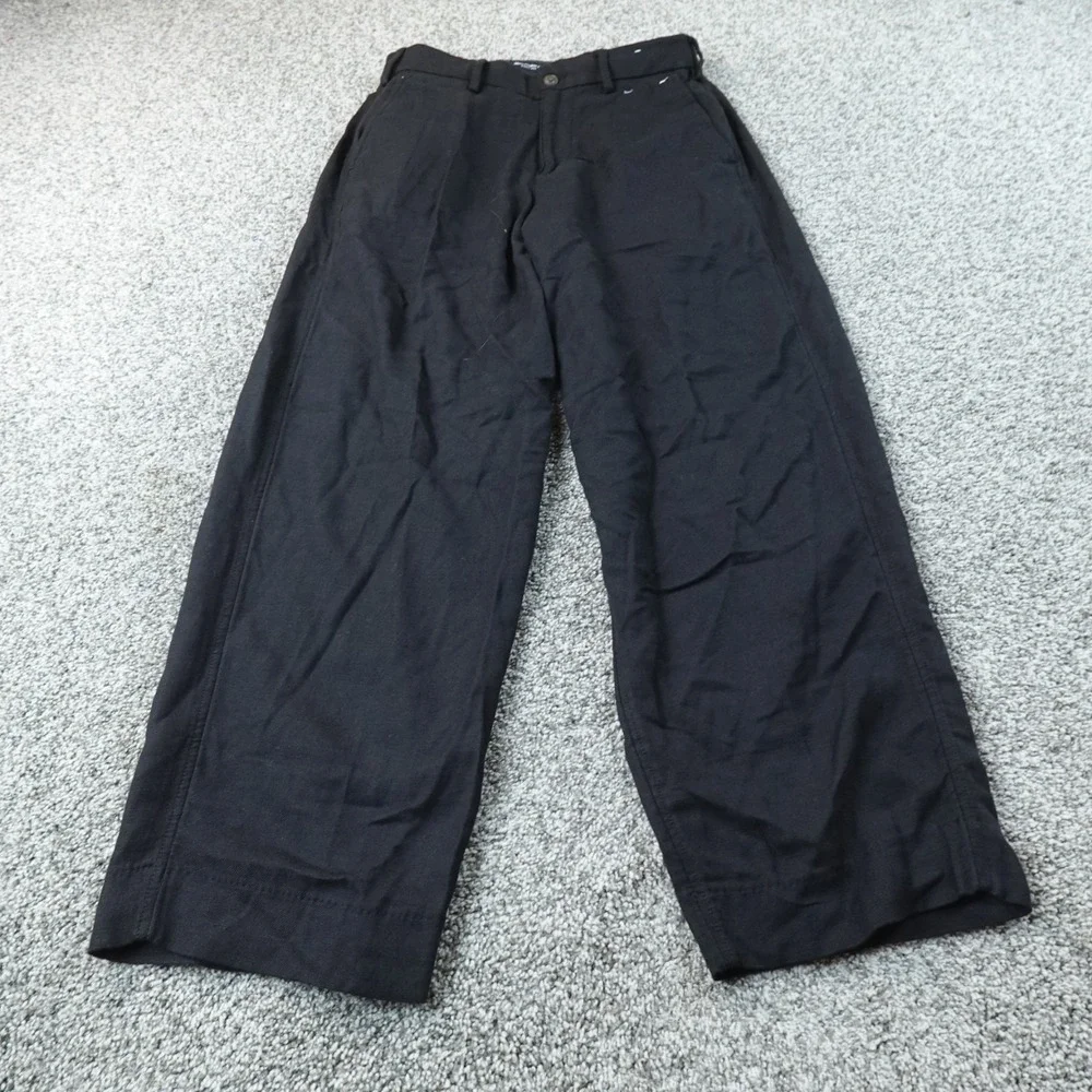 Abercrombie Fitch Pants Mens 29X32 Black Baggy Trouser Wide Leg Linen Chino